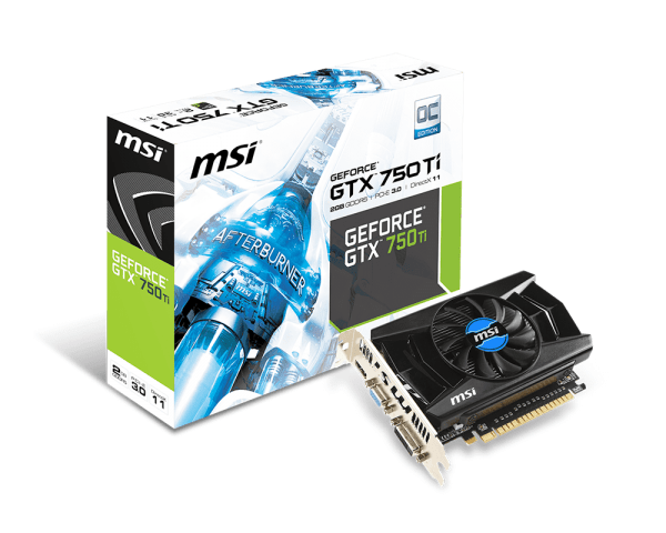 Видеокарта MSI GeForce GTX 750 Ti 2GB DDR5 V1 OC (N750Ti-2GD5/OCV1.