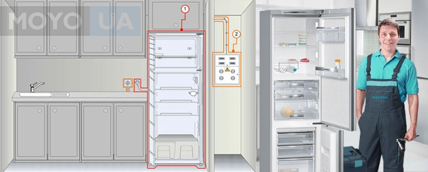 установка холодильника