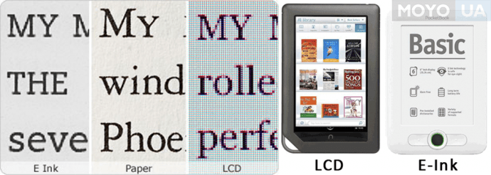 Примеры текста на екранах E-Link и LCD