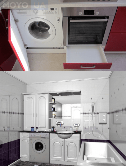 Встроенная стиральная машина, как часть мебельного гарнитура