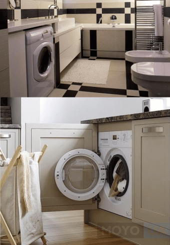 Встроенная стиральная машина в ванной