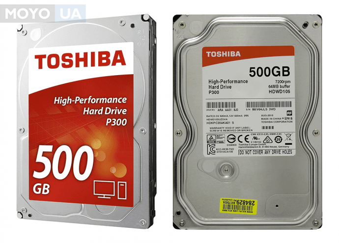 Практичный и надежный жесткий диск TOSHIBA SATA 500GB 7200RPM 6GB/S/64MB HDWD105UZSVA для увеличения объема памяти