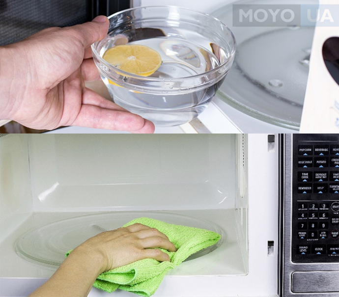 Эффект “паровой бани” для мытья микроволновки