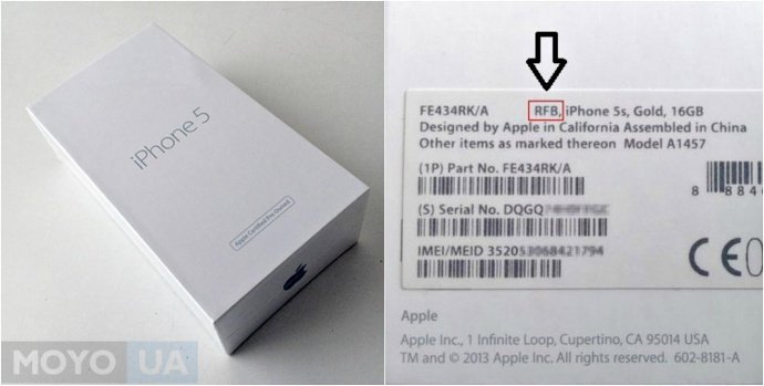 Восстановленный iPhone: коробка и маркировка