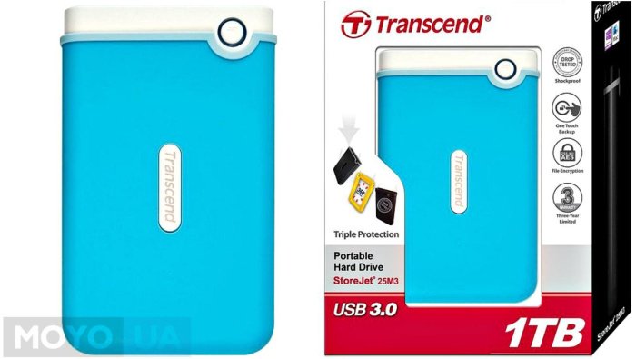 Внешний жесткий диск TRANSCEND 2.5" USB3.0 StoreJet, серия M3, 1TB 
