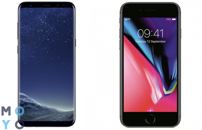 Смартфоны Galaxy S8 и iPhone 8