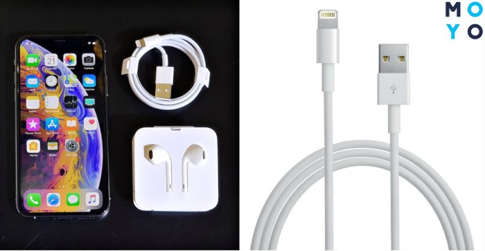  Айфон и USB кабель