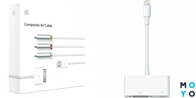  Composite AV Cable и адаптер Lightning/VGA для Айфона