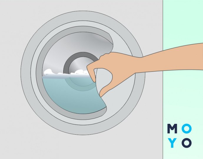 слив воды со стиральной машины через открытый люк