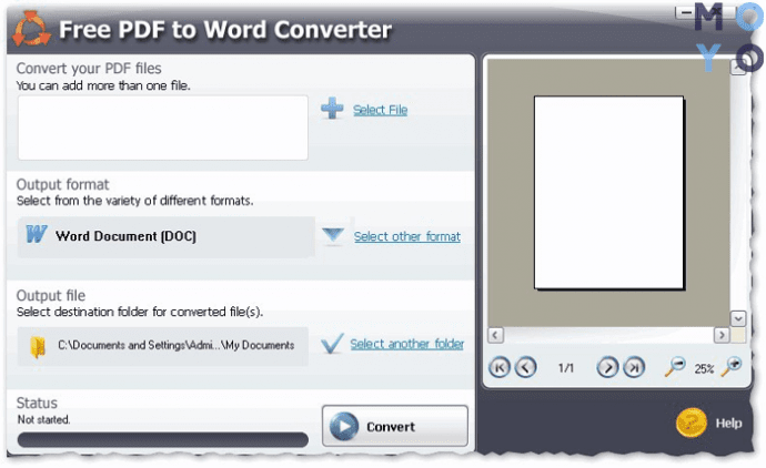 Free PDF to Word Converter поможет изменить формат пдф на ворд