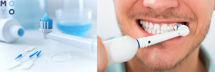 тщательная чистка зубов