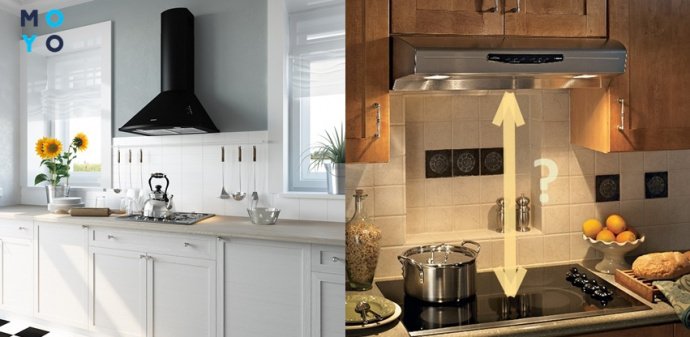 Расстояние между вытяжкой и плитой на кухне