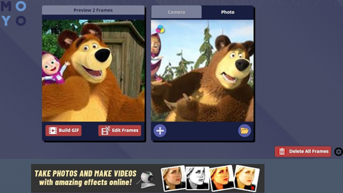 Как сделать гифку из фото онлайн с эффектами бесплатно