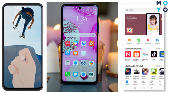 Экран и меню смартфона Huawei P Smart 2021