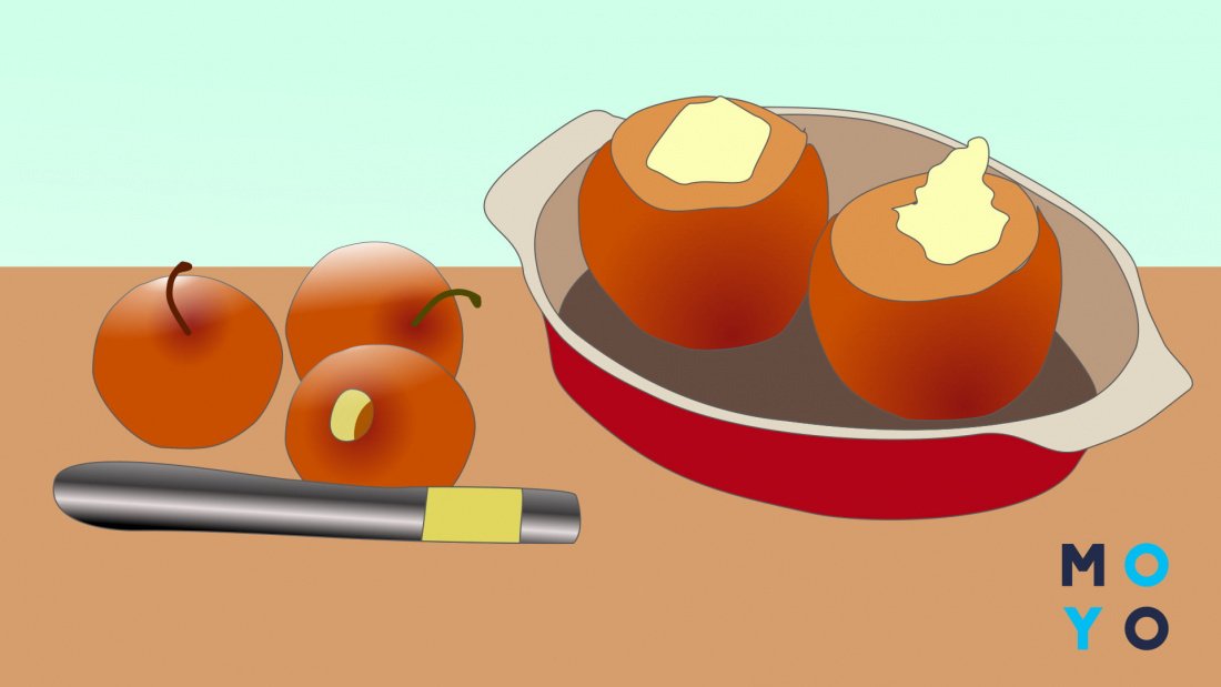 Подготовка яблок к запеканию в микроволновке