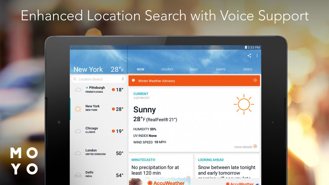 AccuWeather app — візуалізація погоди