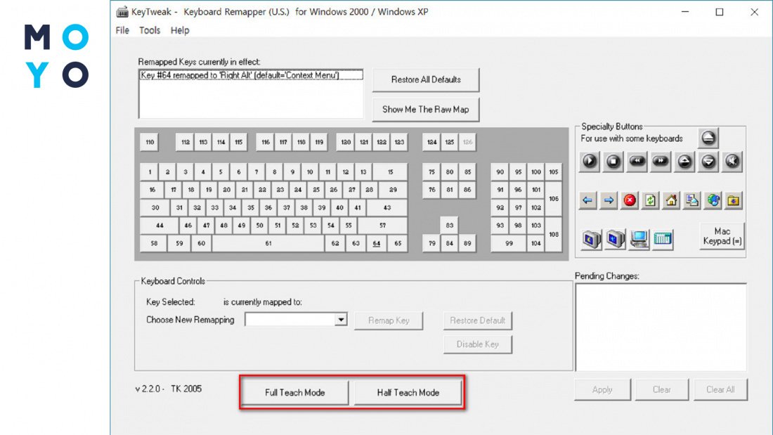 переназначить клавиши на клавиатуре windows 10