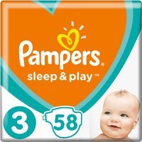 Підгузки PAMPERS Sleep & Play Midi (6-10 кг) 58 шт. (4015400224211)