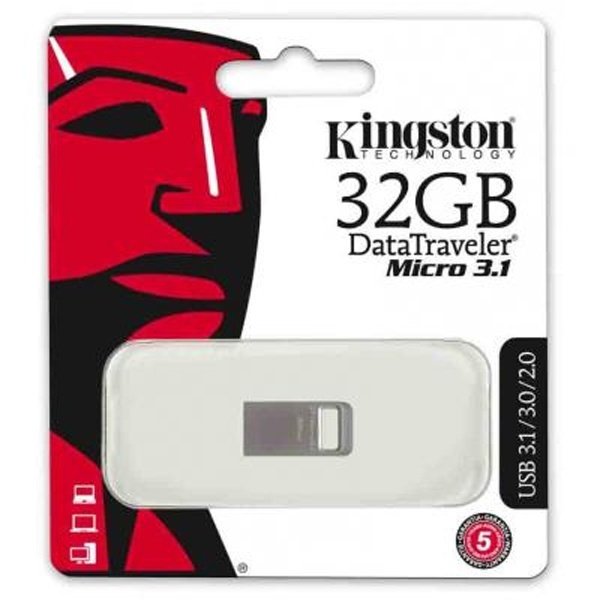 

Накопитель USB 3.1 KINGSTON DT Micro 32GB Metal Silver (DTMC3/32GB)