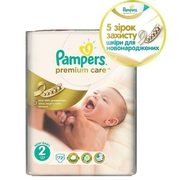 Подгузники Pampers premium Care Mini 3-6кг экономичная упаковка 72шт (4015400274728)