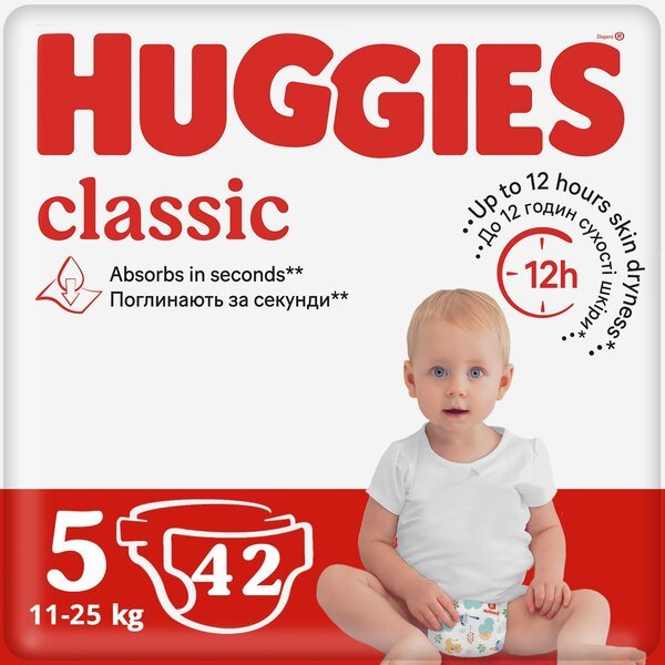 Подгузники Huggies Classic 5 Jumbo 11-25кг 42шт