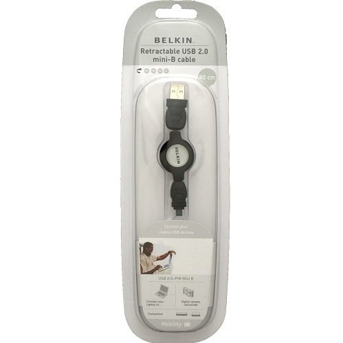 

Кабель miniUSB Belkin Retractable 0.8м Power/ Data Black/