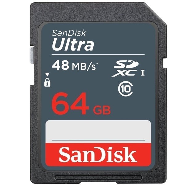 

Карта памяти SANDISK SDXC 64GB Class 10 Ultra UHS-I R48 MB/s (SDSDUNB-064G-GN3IN)