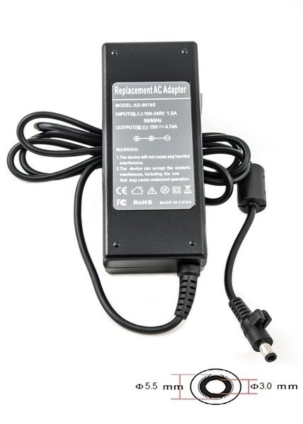 

Блок питания для ноутбуков PowerPlant SAMSUNG 220V, 19V 90W 4.74A (5.5*3.0)