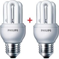Комплект ламп енергозберігаючих Philips E27 8W 220-240V 2700K Genie (1+1) 