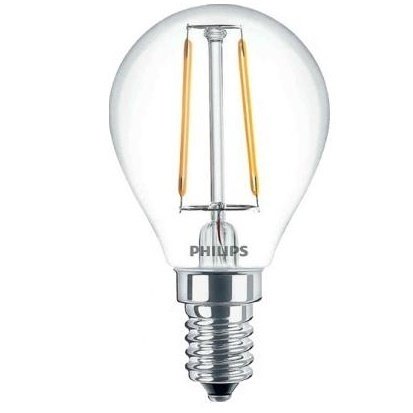 Акція на Лампа светодиодная декоративная Philips LED Fila ND E14 2.3-25W 2700K 230V P45 1CT APR від MOYO