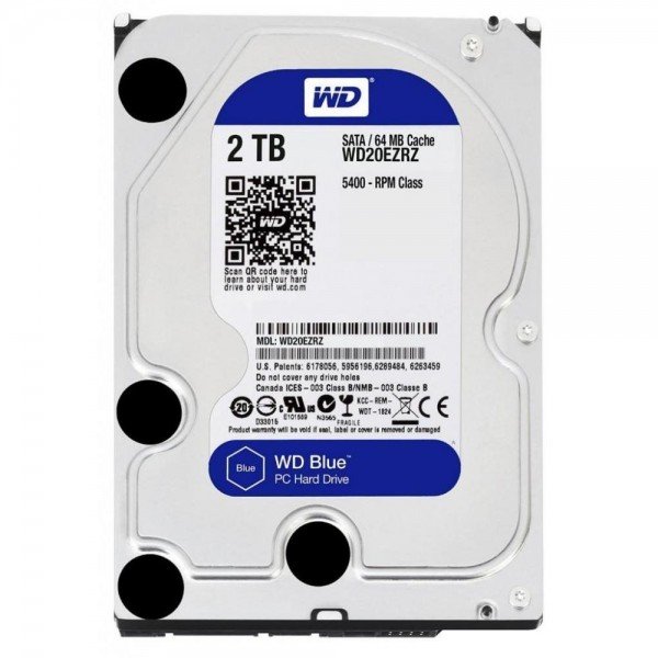 

Жесткий диск внутренний WD 3.5" SATA 3.0 2TB 5400rpm 64MB Blue (WD20EZRZ)