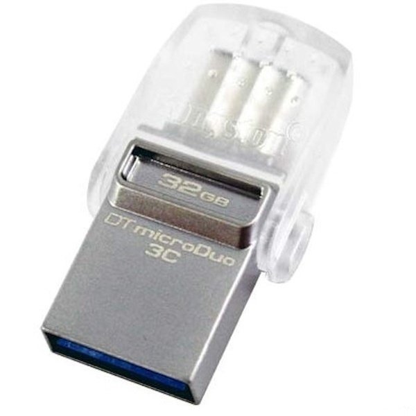 Накопитель USB 3.1 KINGSTON Type-C DT Micro 32GB Metal Silver (DTDUO3C/32GB) фото 