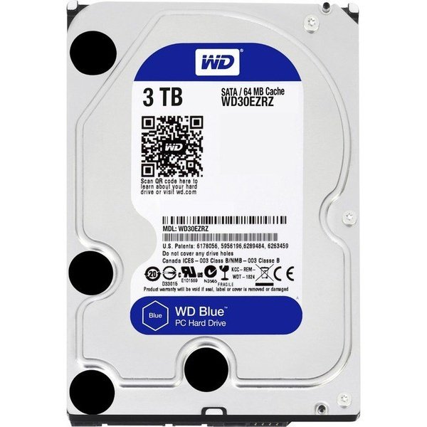 

Жесткий диск внутренний WD 3TB 5400rpm 64Mb 3.5" SATA III Blue (WD30EZRZ)