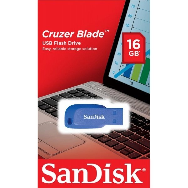 Акція на Накопитель USB 2.0 SANDISK Cruzer Blade 16GB (SDCZ50C-016G-B35BE) від MOYO