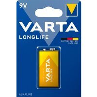 Батарейка VARTA LONGLIFE лужна 6LR61 (6LF22, MN1604, MX1604, Крона) блістер, 1 шт. (4122101411)