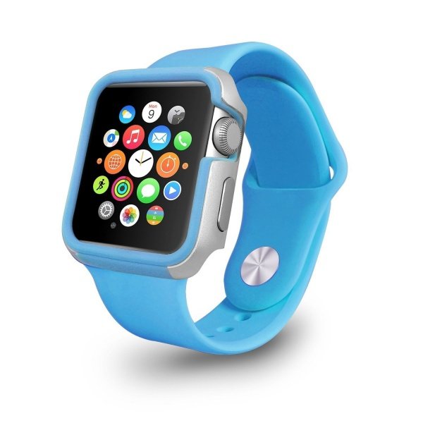 

Чехол-бампер Ozaki O!coat для Apple Watch 38cm-Shockband Case Blue