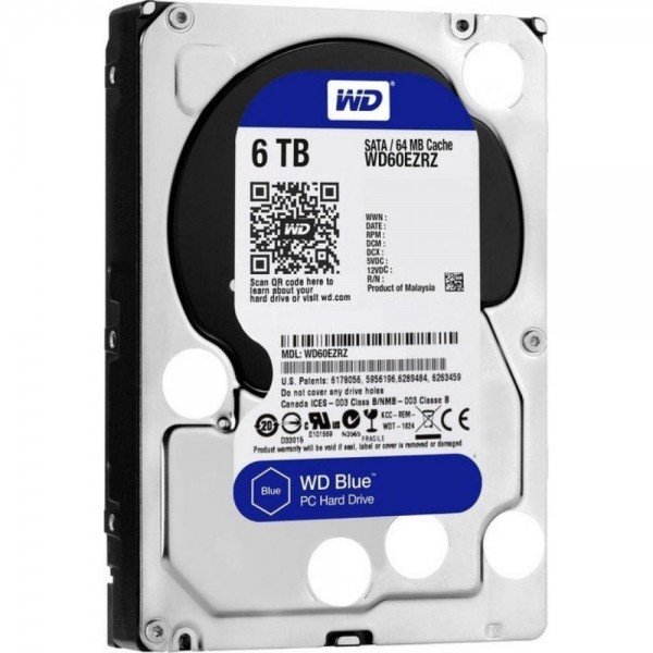 

Жесткий диск внутренний WD 6TB 5400rpm 64Mb 3.5" SATA III Blue (WD60EZRZ)