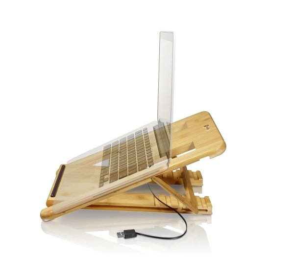 ≡ Підставка для ноутбука Macally Bamboo Laptop Stand with Fan купити