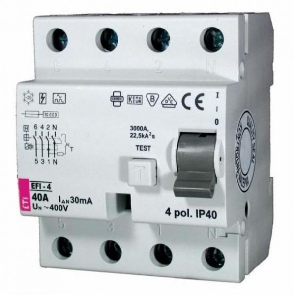 

УЗО ETI EFI6-4 25/0,03 тип AC (6kA)