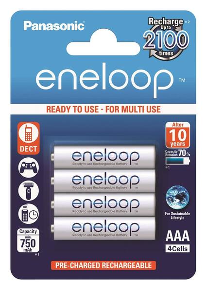 

Аккумулятор Panasonic Eneloop AAA 750 mAh 4BP