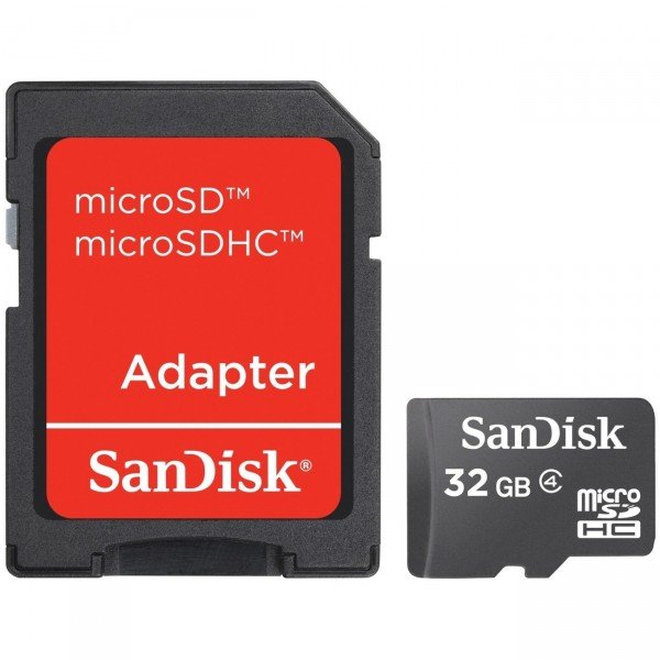 

Карта памяти Sandisk microSDHC 32GB Class 4 R10/W10MB/s + SD-адаптер