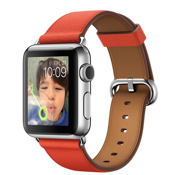 

Смарт-часы Apple Watch Series 1 38 MMF82 St Steel Case with Red Classic Buckle (MMF82KR/A)