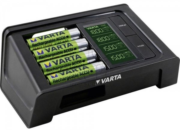 Акция на Зарядное устройство VARTA LCD Smart Charger + 4AA 2100 mAh от MOYO