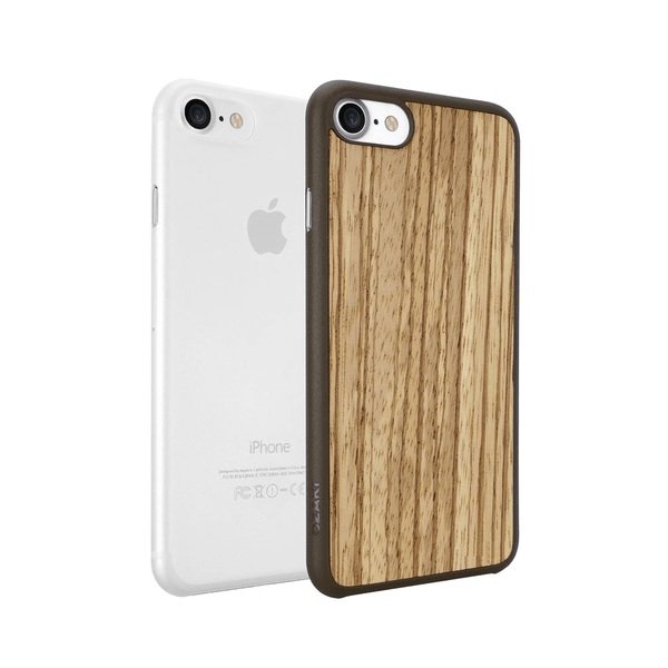

Чехол Ozaki O!coat 0.3 Jelly+Wood для iPhone SE 2020/8/7 2in1 Ultra slim & Light weight Zebrano and Clear