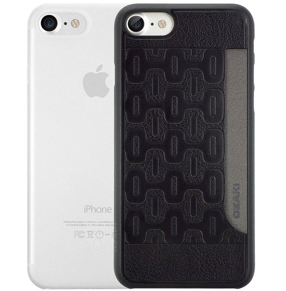 

Чехол Ozaki O!coat 0.3 Jelly+Pocket для iPhone 8/7 2in1 Ultra slim & Light card holder Black and Clear