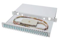 Оптична панель DIGITUS 19'' 1U, 24xSC duplex, incl, Splice Cass, OM3 Color Pigtails, Adapter 