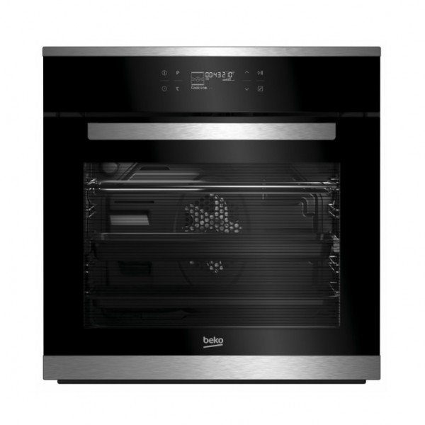 

Духовка Beko BIS25500XMS-электрическая/60 см./65 л./15 режимов/функ. пар/LED дисп./сенс. упр./черн.