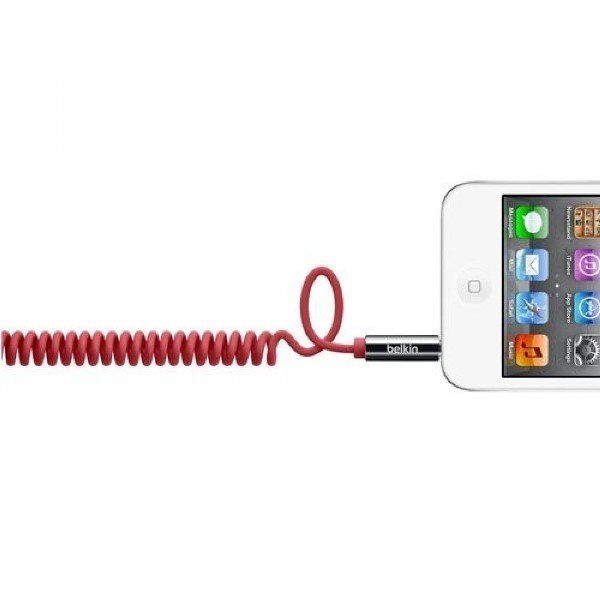 

Кабель Belkin Mixit Coiled MiniJack 1.8m Red