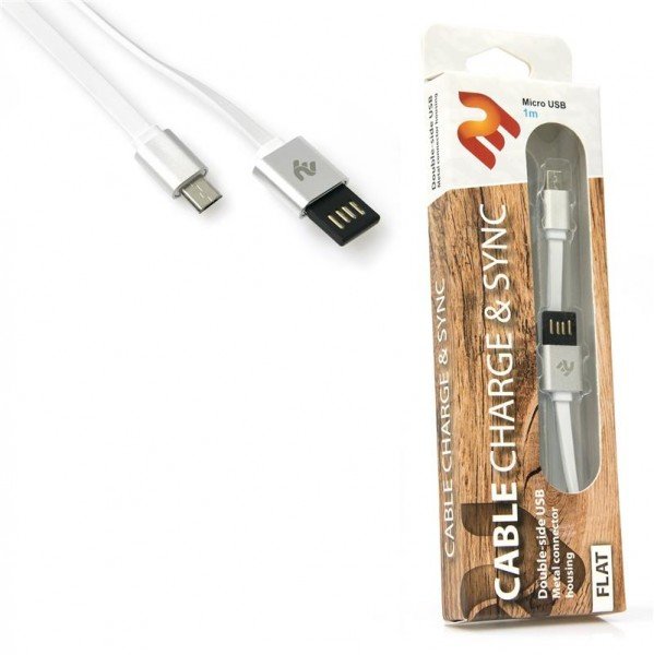 

Кабель 2E Dual Metal microUSB 1m Silver