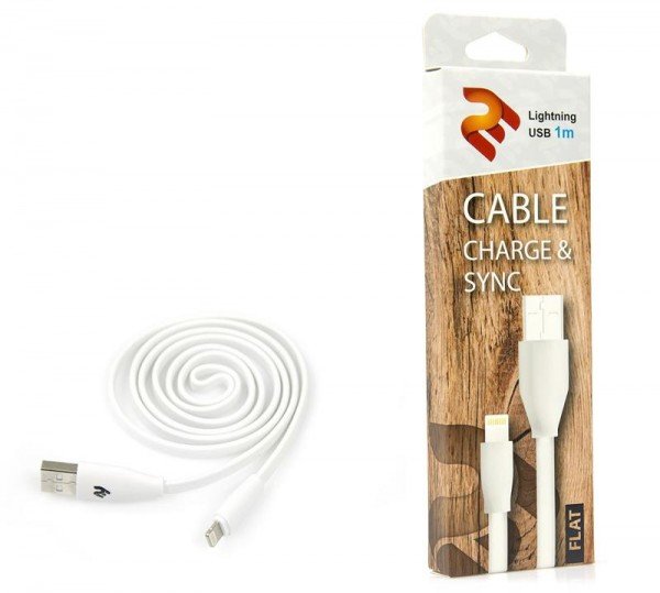 

Кабель Lightning 2E Flat 1m, White